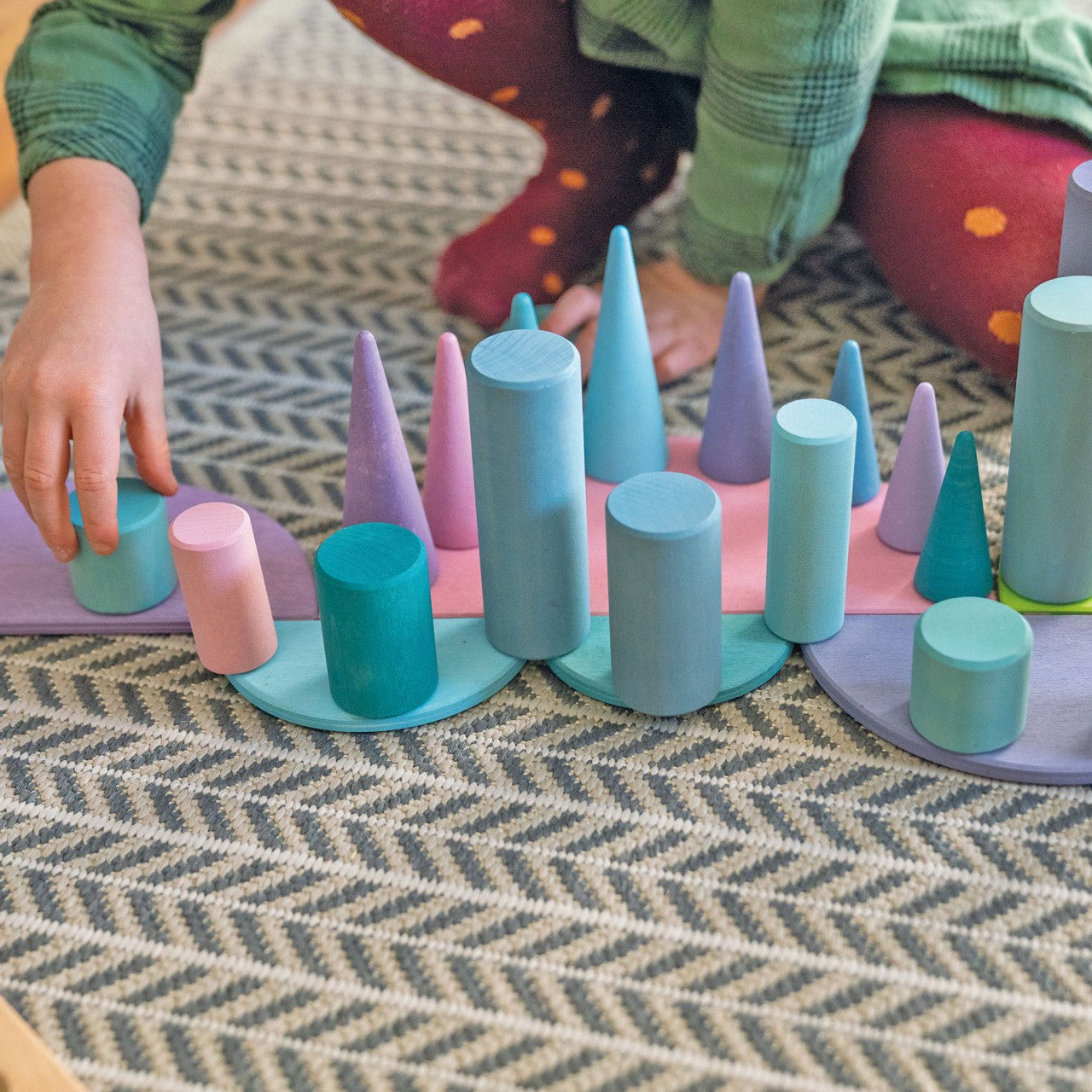 Pastel Semi Circles | 11 Pieces | Wooden Toys for Kids | Open-Ended Play