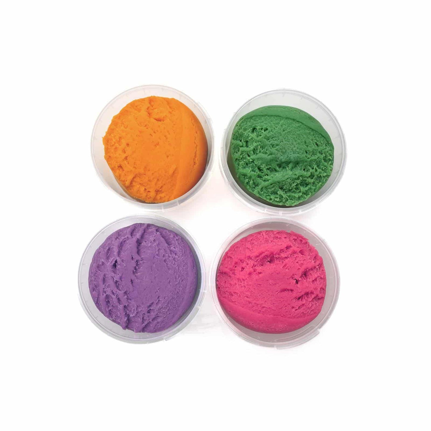 Kid’s Organic Soft Modelling Clay Pink Violet Orange & Green | Child-Safe, Eco-Friendly, Plant-based | Certified Organic