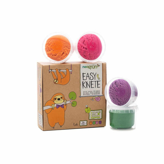 Kid’s Organic Soft Modelling Clay Pink Violet Orange & Green | Child-Safe, Eco-Friendly, Plant-based | Certified Organic