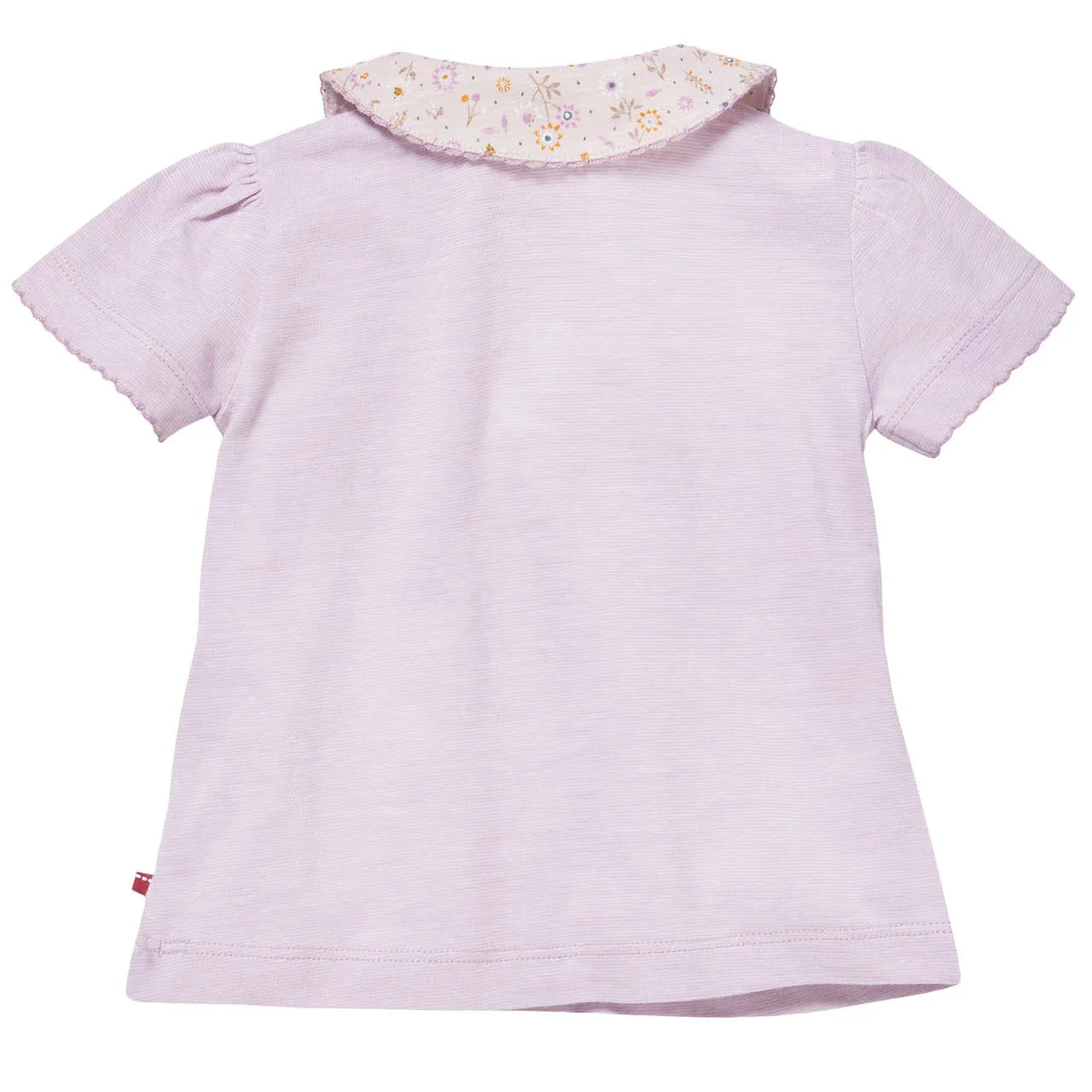 Soft Lilac with Collar | Short Sleeve Kids Top | GOTS Organic Cotton