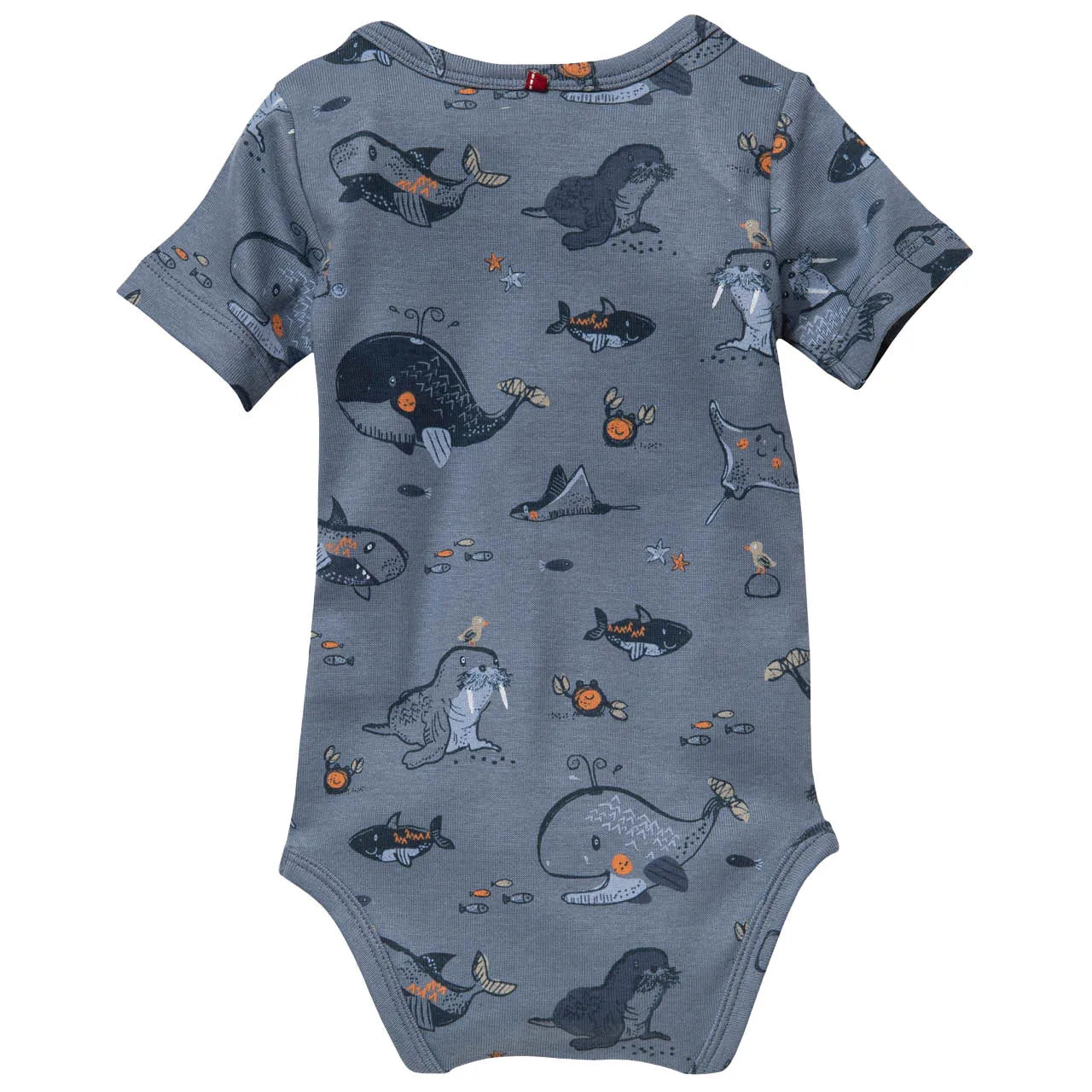 Sealife | Ocean Blue | Short Sleeve Baby Bodysuit | GOTS Organic Cotton