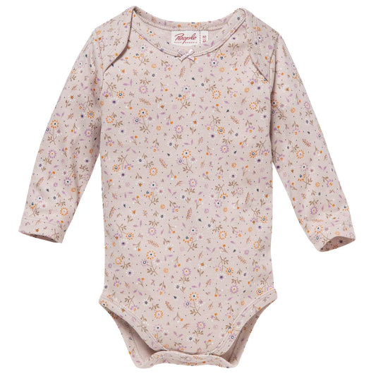 Little Flowers | Light Rose | Long Sleeve Baby Bodysuit | GOTS Organic Cotton