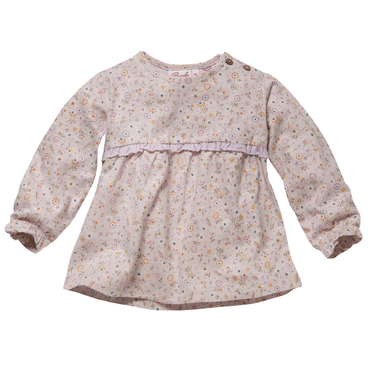 Little Flowers Ruffled Shirt | Long Sleeve Kids Top | GOTS Organic Cotton