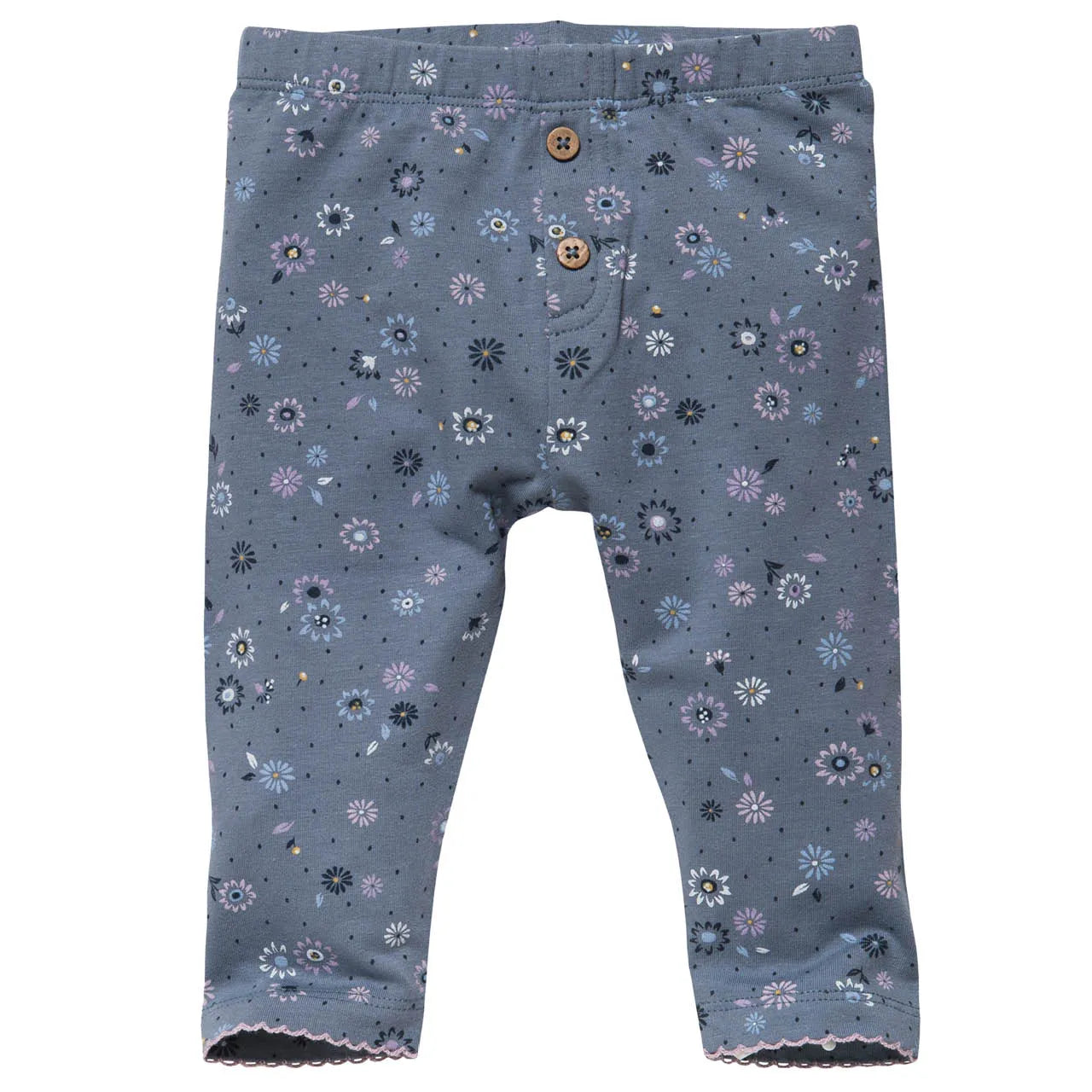 Little Flowers Leggings | Ocean Blue | Baby Pants | GOTS Organic Cotton