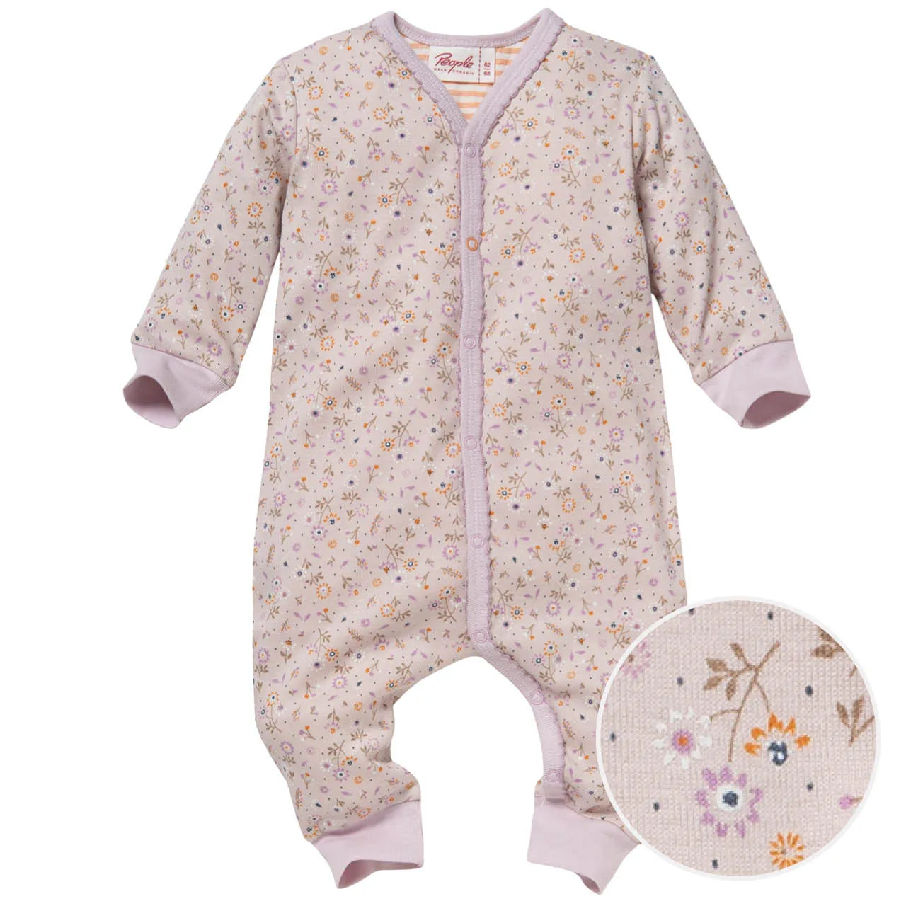 Little Flowers | Light Rose | Babygrow Sleepsuit | GOTS Organic Cotton