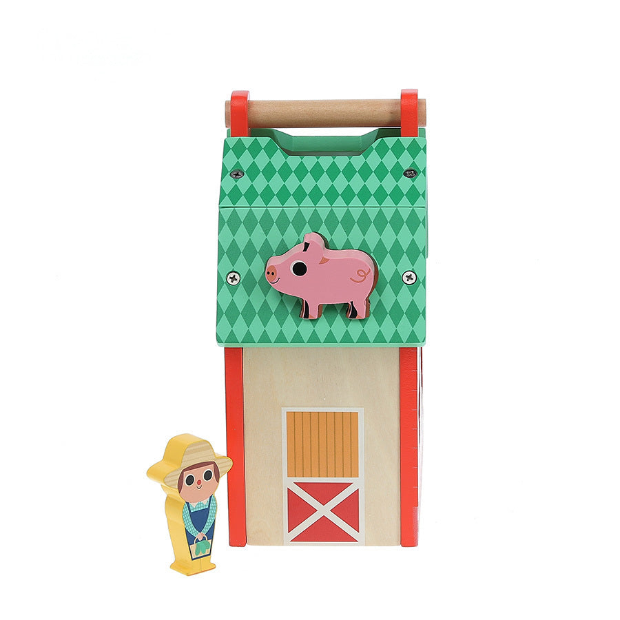 My Beautiful Farm Shape Sorter with 8 Figures | Designed by Ingela P. Arrhenius | Wooden Toddler Activity Toy