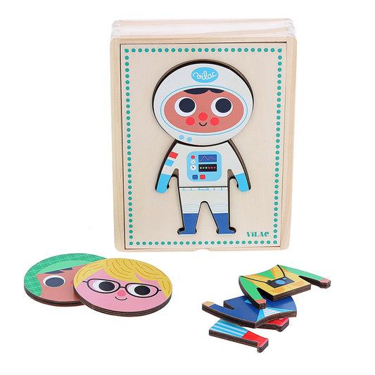 Jules Moody Wooden Puzzle | Designed by Ingela P. Arrhenius | Wooden Toddler Activity Toy