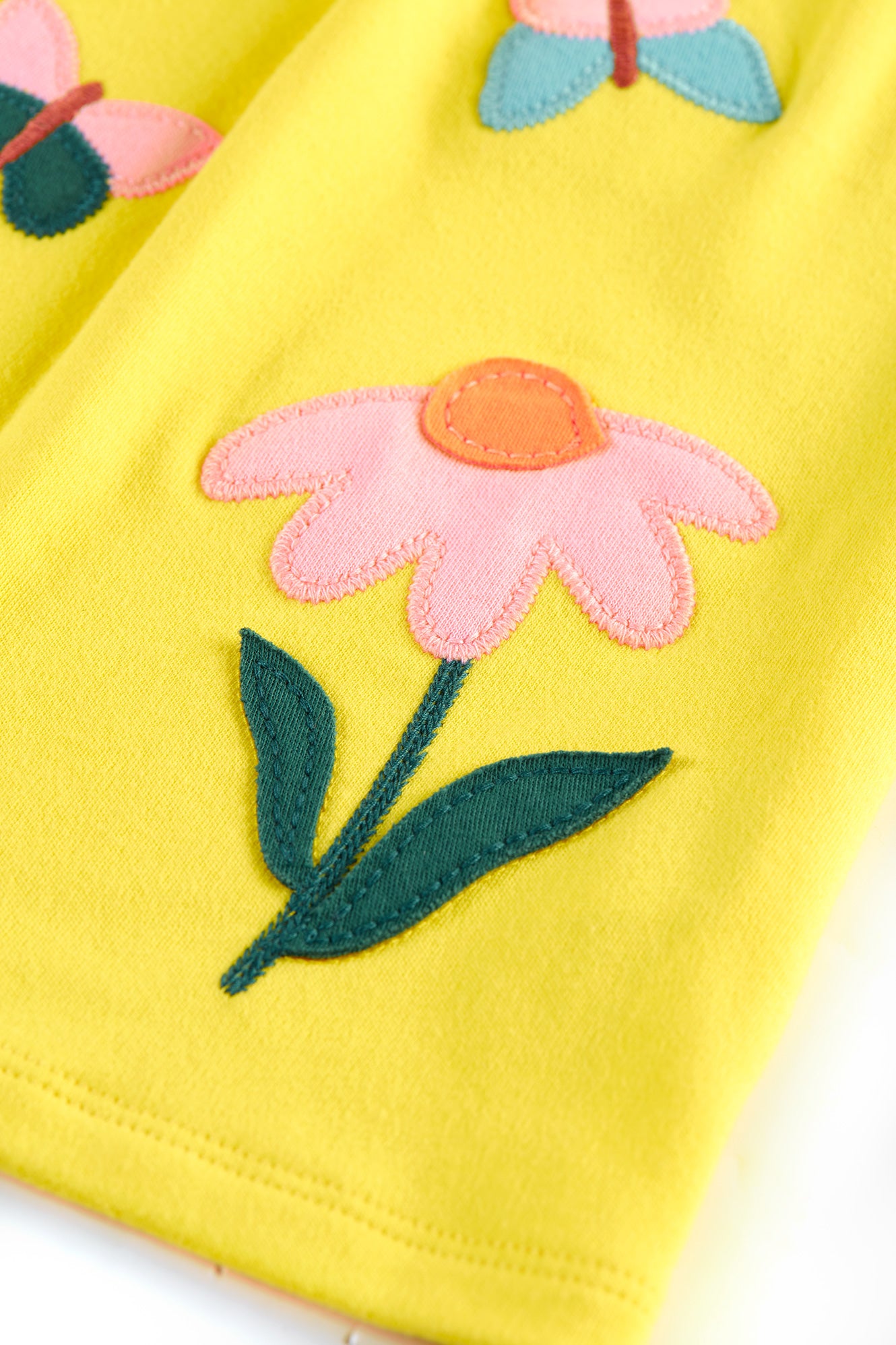 Banana Yellow - Echinacea | Little Layla Dress | Short Sleeve Dress | GOTS Organic Cotton