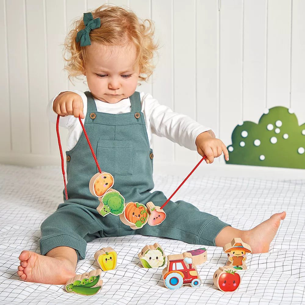 Vegetable Garden Threading Beads | Sorting & Stacking Toys for Kids