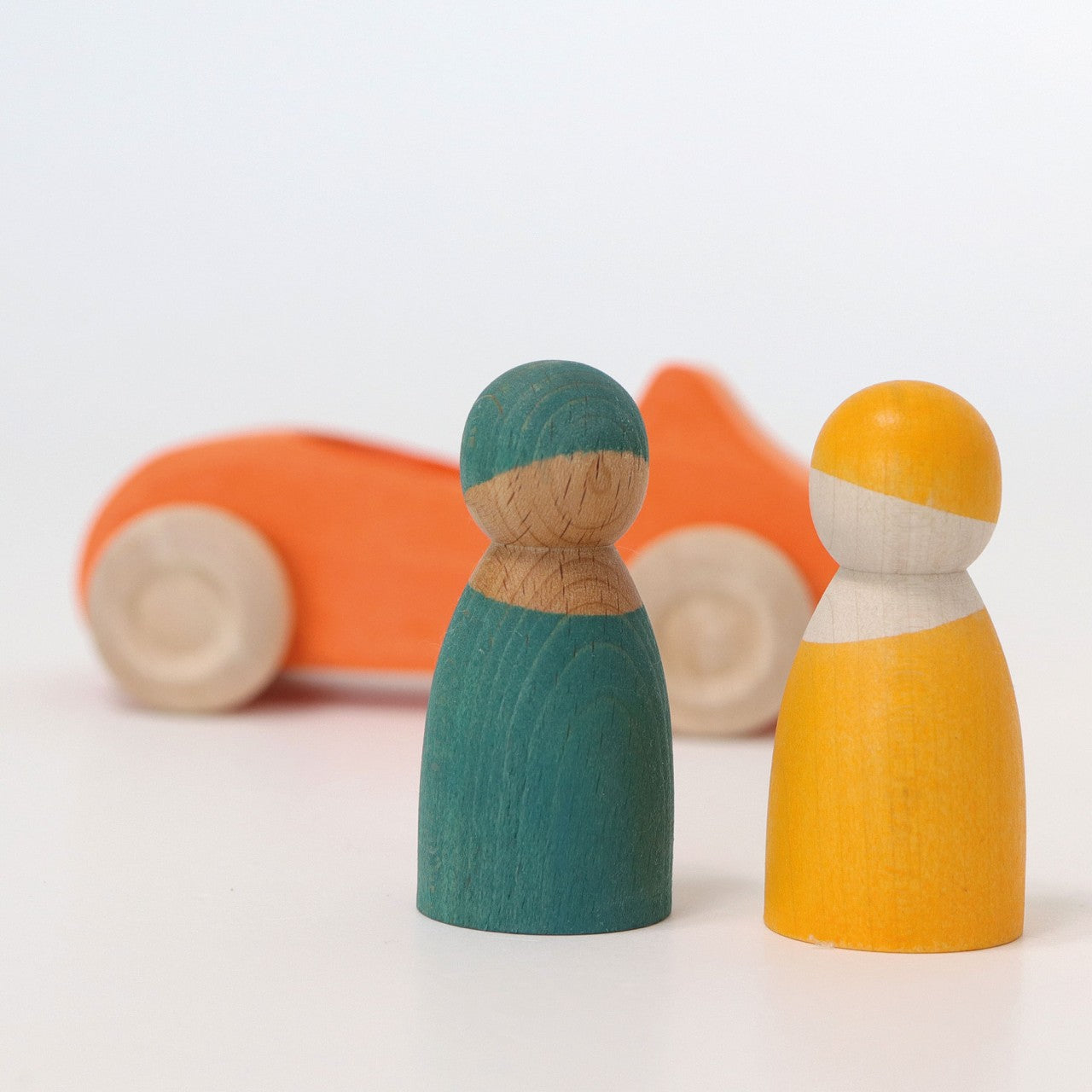 Orange - Large Convertible Toy Car | Wooden Imaginative Play Toys