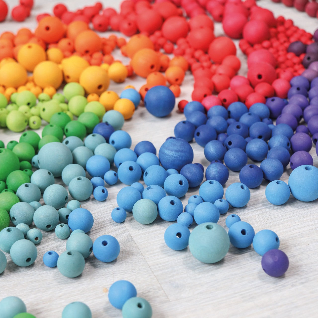 60 Wooden Beads | Sorting & Stacking Toys for Kids