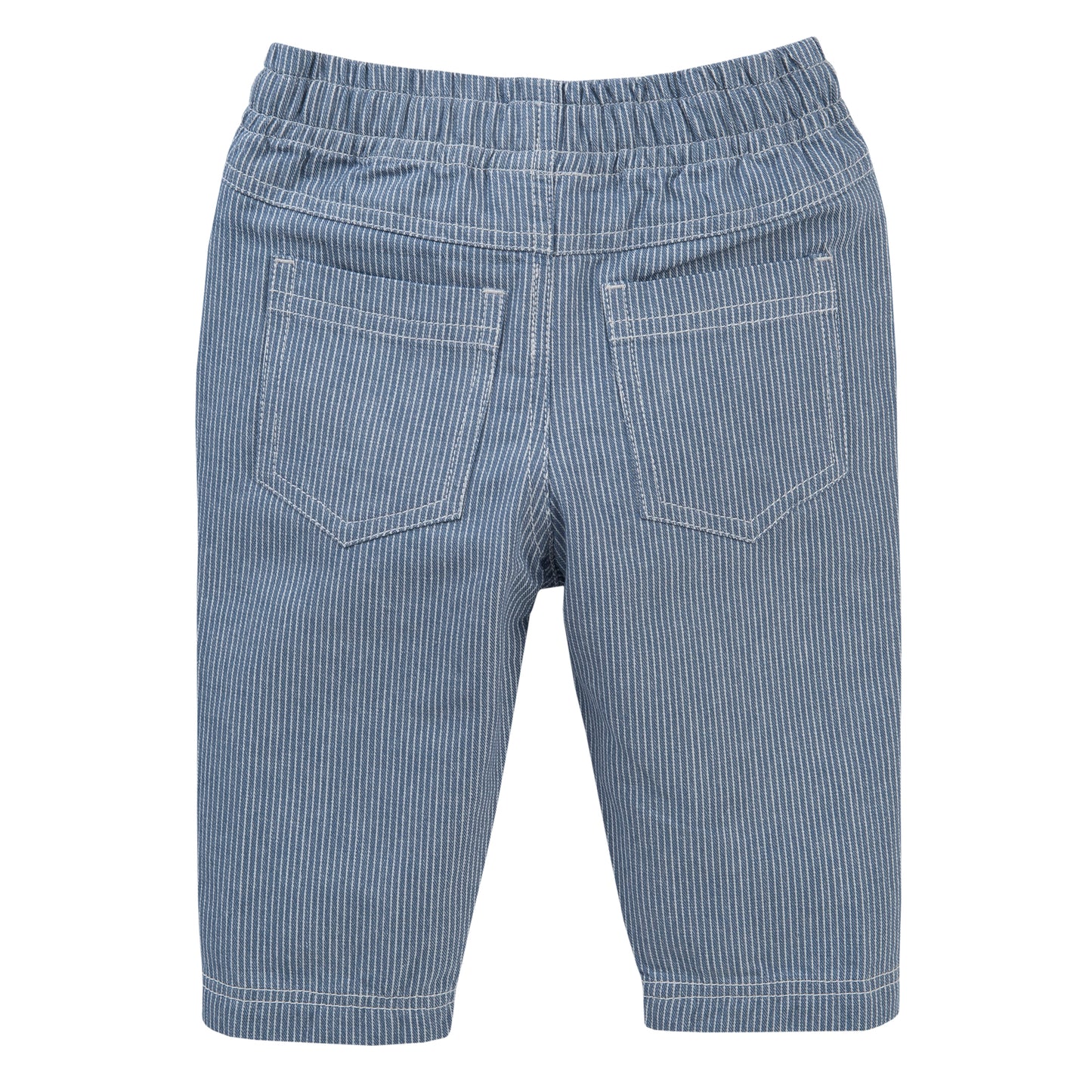 People WEAR ORGANIC Blue Stripe Denim Style | Baby Trousers | GOTS Organic Cotton | Back | BeoVERDE Ireland
