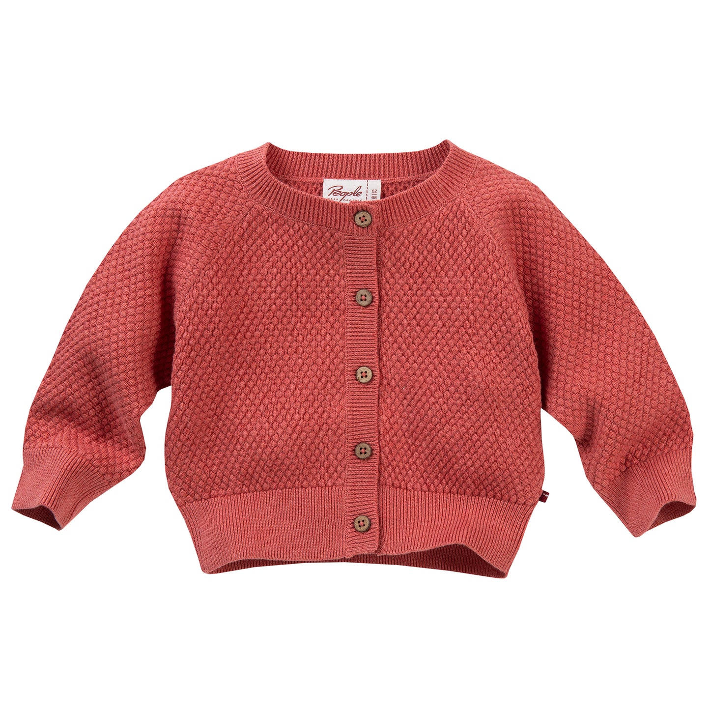 People WEAR ORGANIC Soft Raspberry Baby Knitted Jumper | GOTS Organic Cotton | Front | BeoVERDE Ireland