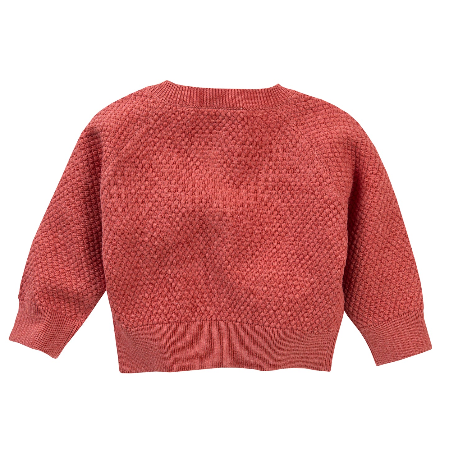 People WEAR ORGANIC Soft Raspberry Baby Knitted Jumper | GOTS Organic Cotton | Back | BeoVERDE Ireland