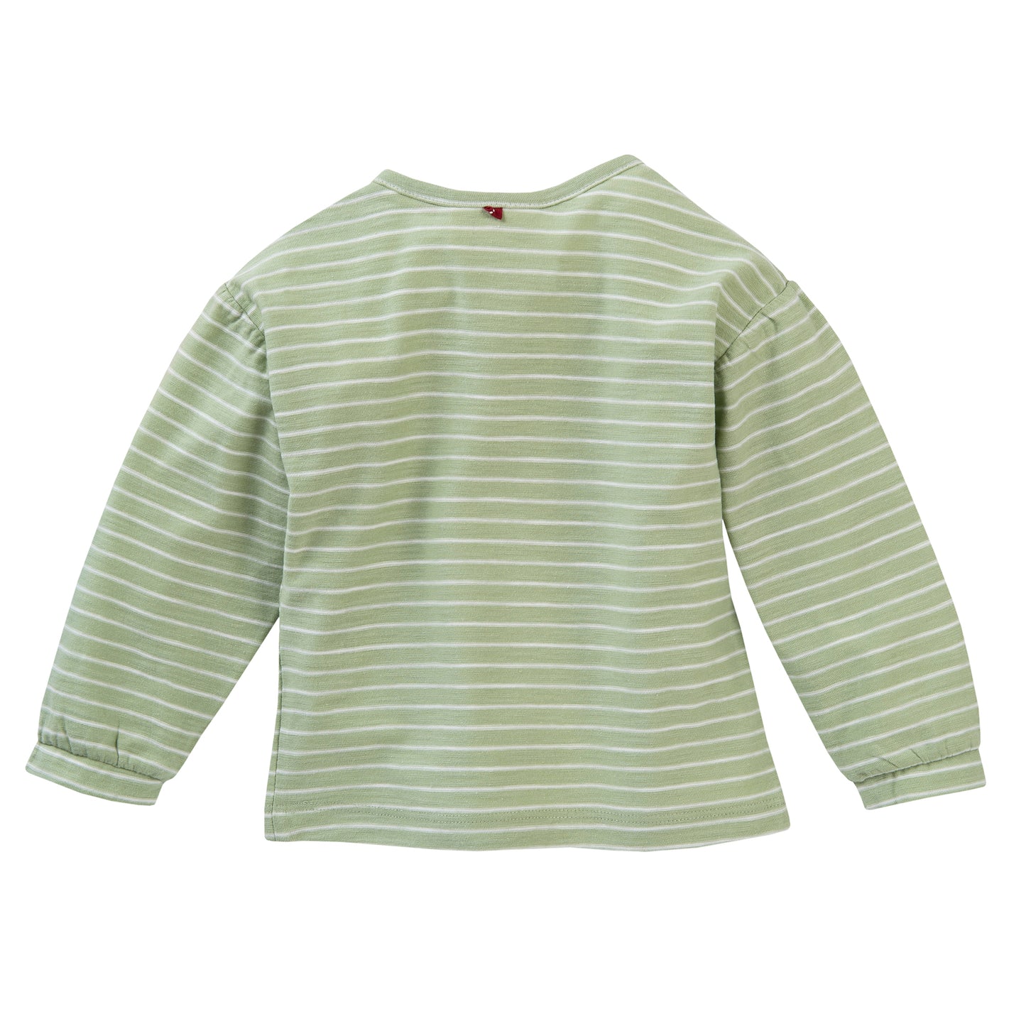 People WEAR ORGANIC Eat More Fruits Graphic - Sage | Long Sleeve Baby Top | GOTS Organic Cotton | Back | BeoVERDE Ireland