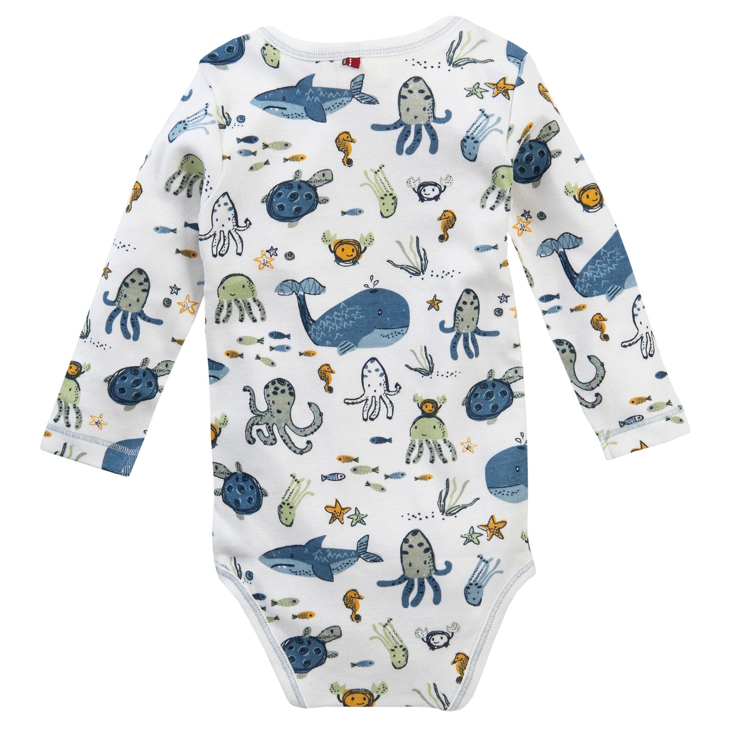 Ocean Animals | Long Sleeve Baby Bodysuit | GOTS Organic Cotton