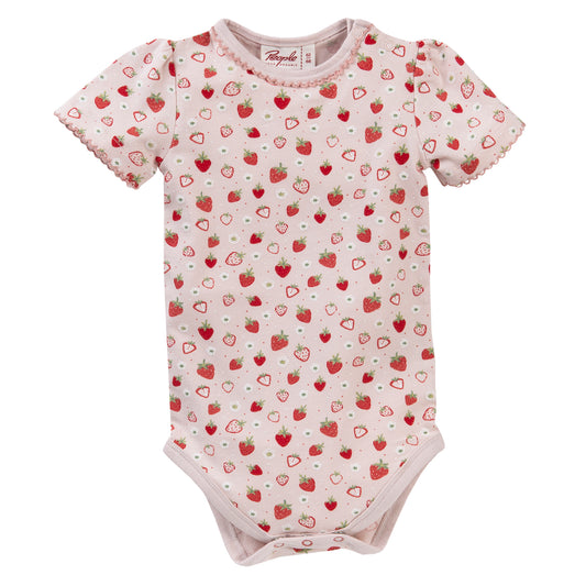 Sweet Strawberry | Short Sleeve Baby Bodysuit | GOTS Organic Cotton