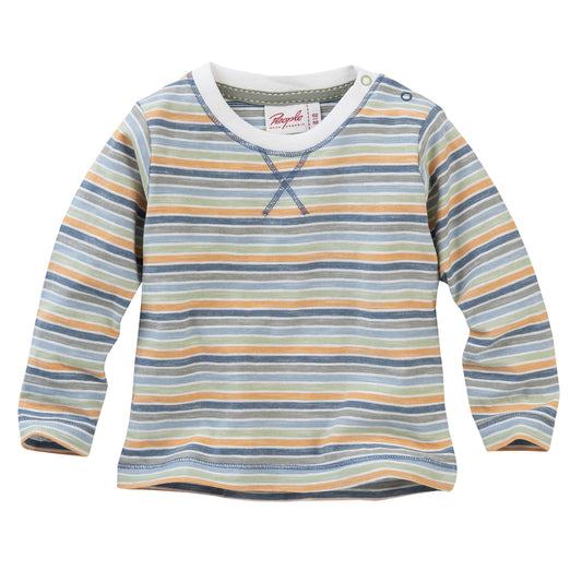 People WEAR ORGANIC Multi Striped | Long Sleeve Baby Top | GOTS Organic Cotton | Front | BeoVERDE Ireland