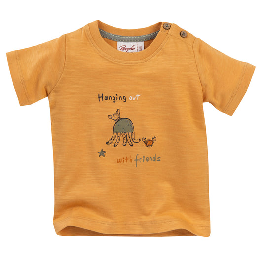 People WEAR ORGANIC Octopus & Friends - Amber | Short Sleeve Baby Top | GOTS Organic Cotton | Front | BeoVERDE Ireland