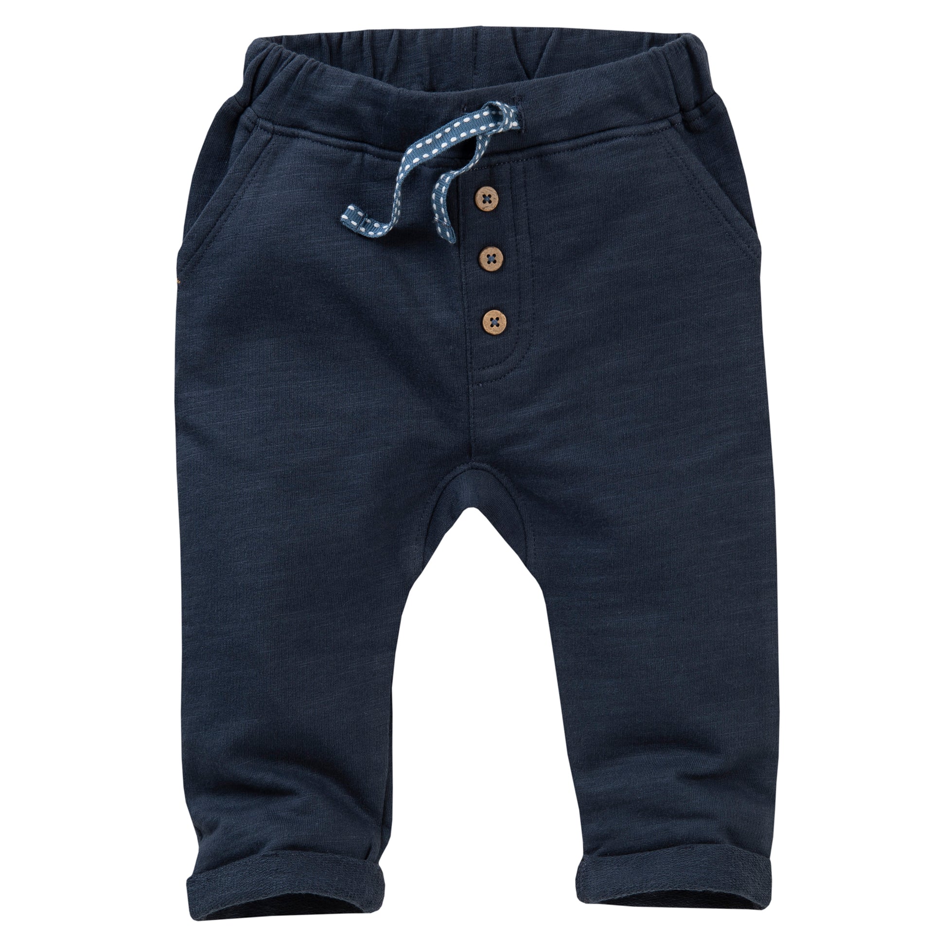 People WEAR ORGANIC Navy Easy Joggers | Baby Pants | GOTS Organic Cotton | Front | BeoVERDE Ireland