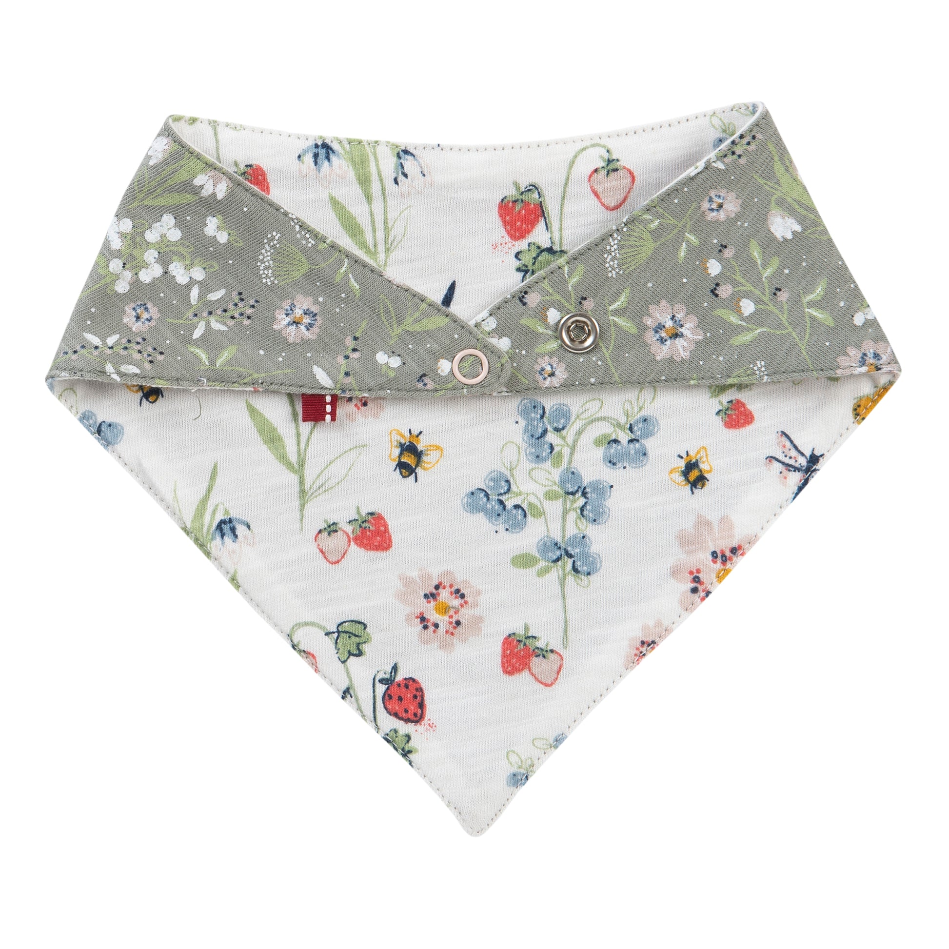 People WEAR ORGANIC Country Meadow x Orchard | Reversible Bandana Bib | GOTS Organic Cotton | Country Meadow | Back | BeoVERDE Ireland