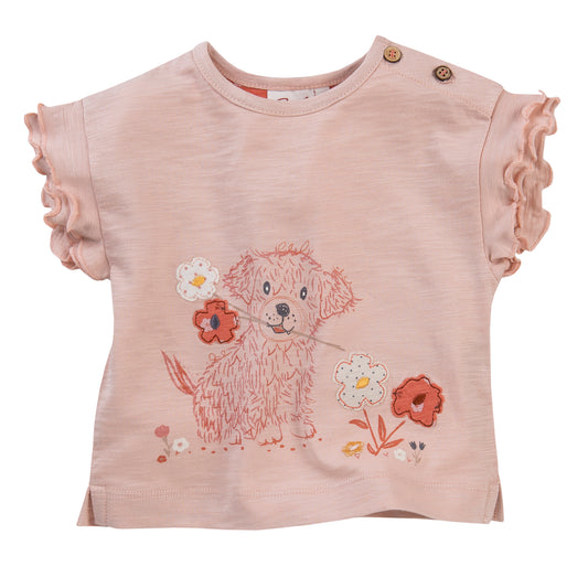 Pooch Ruffled Shirt | Short Sleeve Baby Top | GOTS Organic Cotton