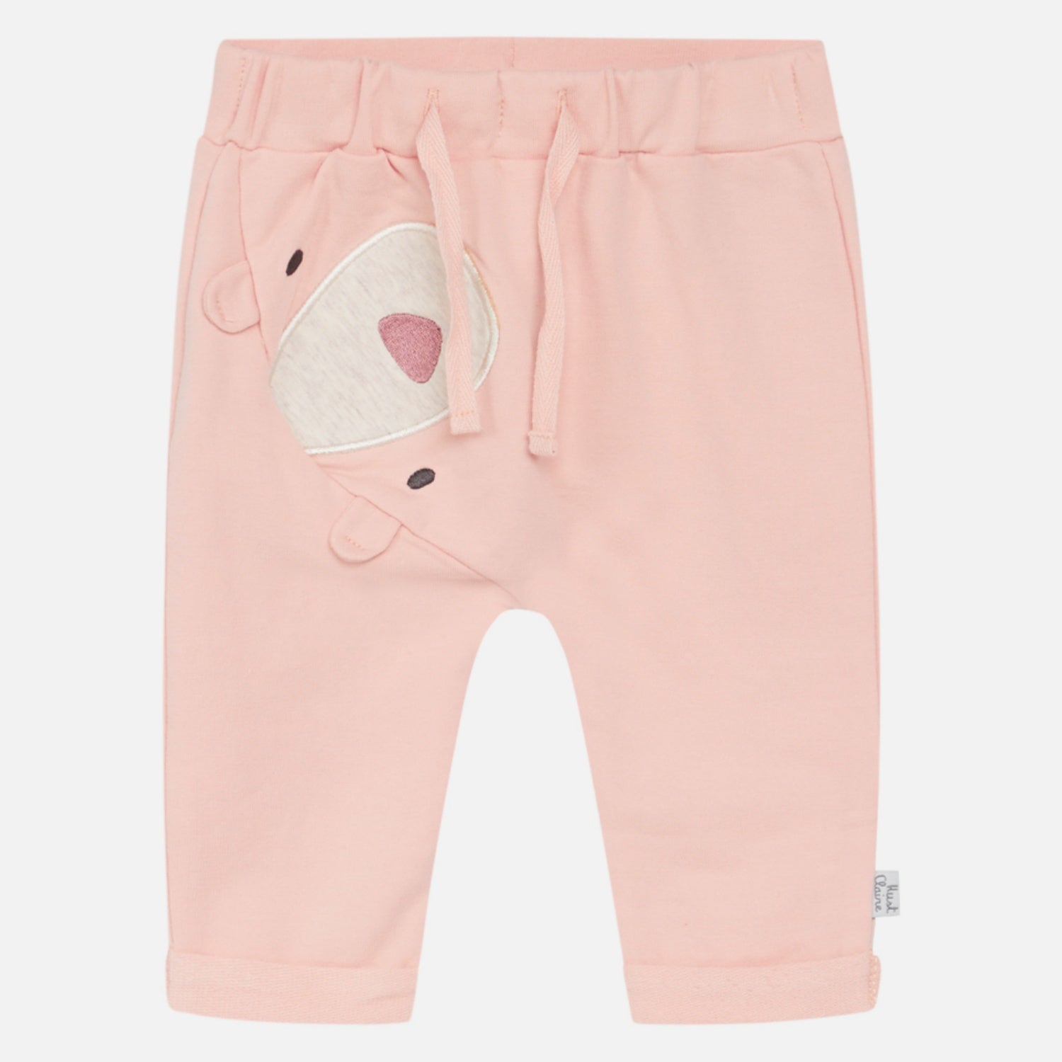 Hust & Claire Little Bear Joggers | Pink Rose | Baby & Toddler Pants | GOTS Organic Cotton | Front | BeoVERDE Ireland