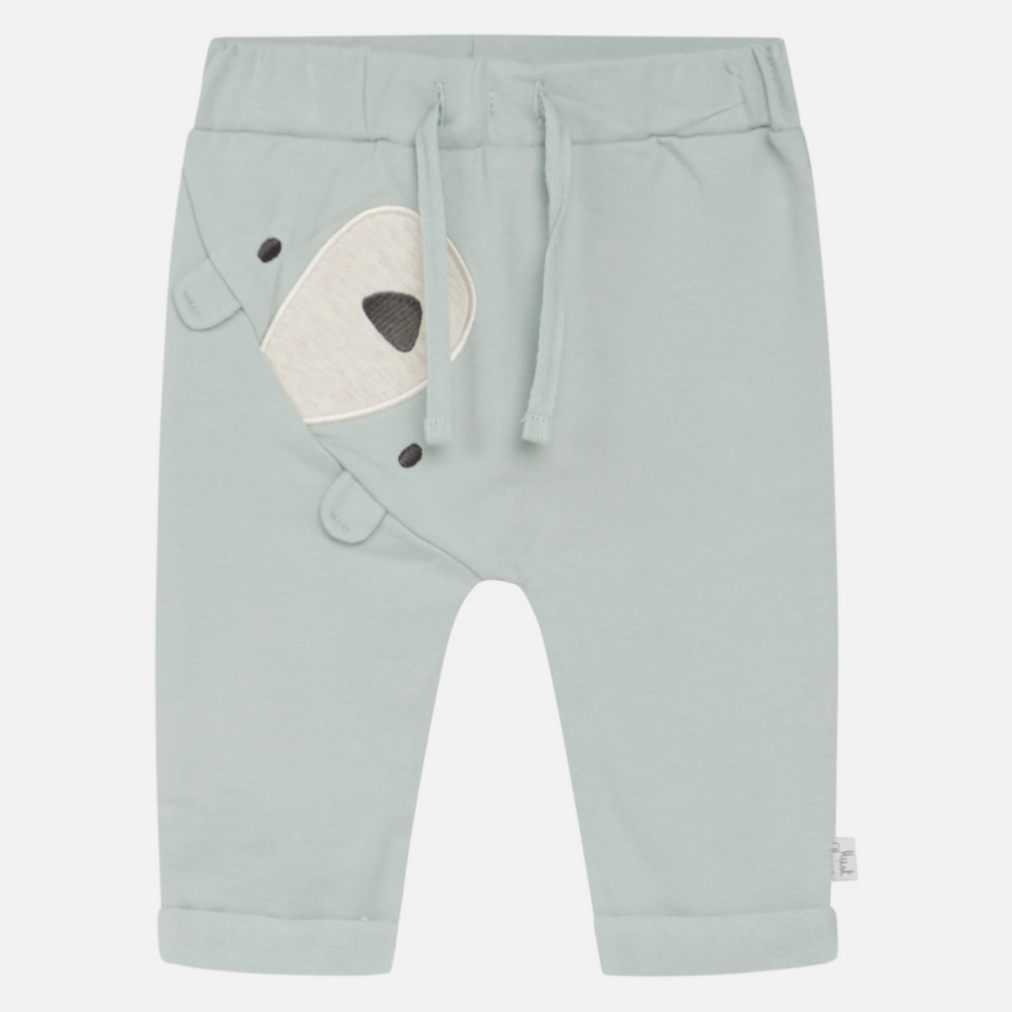 Hust & Claire Little Bear Joggers | Dusty Jade | Baby & Toddler Pants | GOTS Organic Cotton | Front | BeoVERDE Ireland