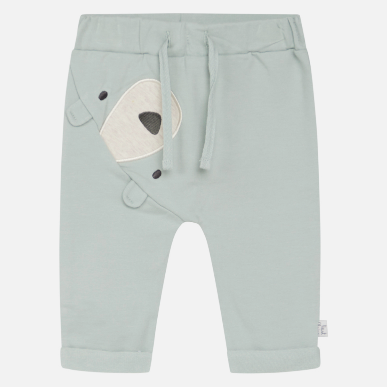 Hust & Claire Little Bear Joggers | Dusty Jade | Baby & Toddler Pants | GOTS Organic Cotton | Front | BeoVERDE Ireland