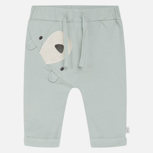 Hust & Claire Little Bear Joggers | Dusty Jade | Baby & Toddler Pants | GOTS Organic Cotton | Front | BeoVERDE Ireland