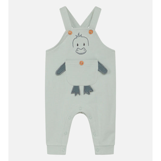 Hust & Claire Duckling Dungarees | Dusty Jade Green | Baby & Toddler Pants | GOTS Organic Cotton | Front | BeoVERDE Ireland