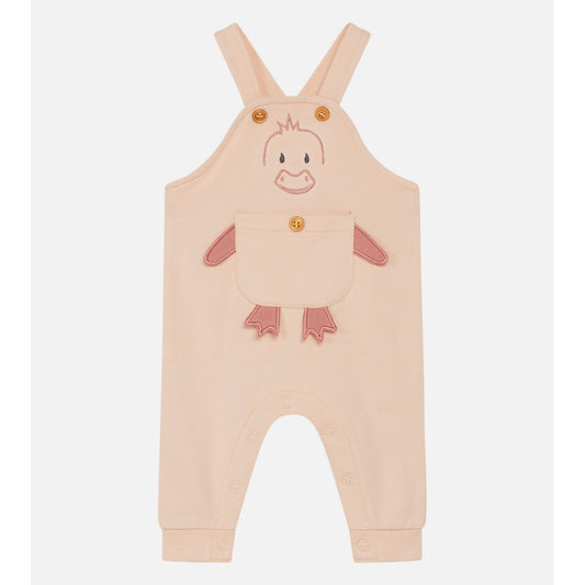 Hust & Claire Duckling Dungarees | Pink Rose | Baby & Toddler Pants | GOTS Organic Cotton | Front | BeoVERDE Ireland