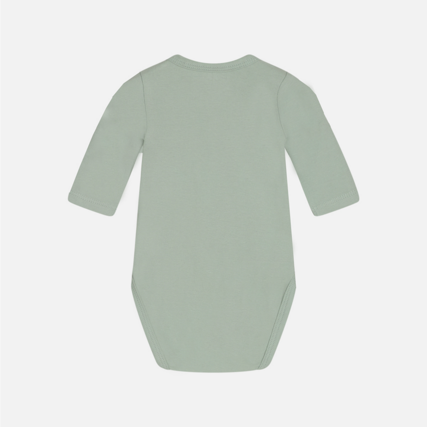 Little Bear | Dusty Jade Green | Long Sleeve Baby Bodysuit | GOTS Organic Cotton
