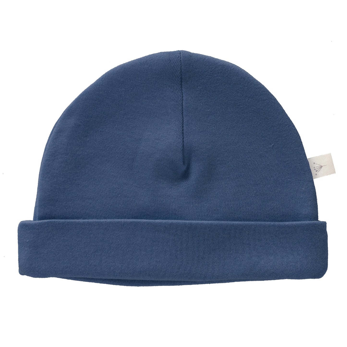 Fresk Indigo Blue Baby Beanie Hat | GOTS Organic Cotton | Front | BeoVERDE Ireland
