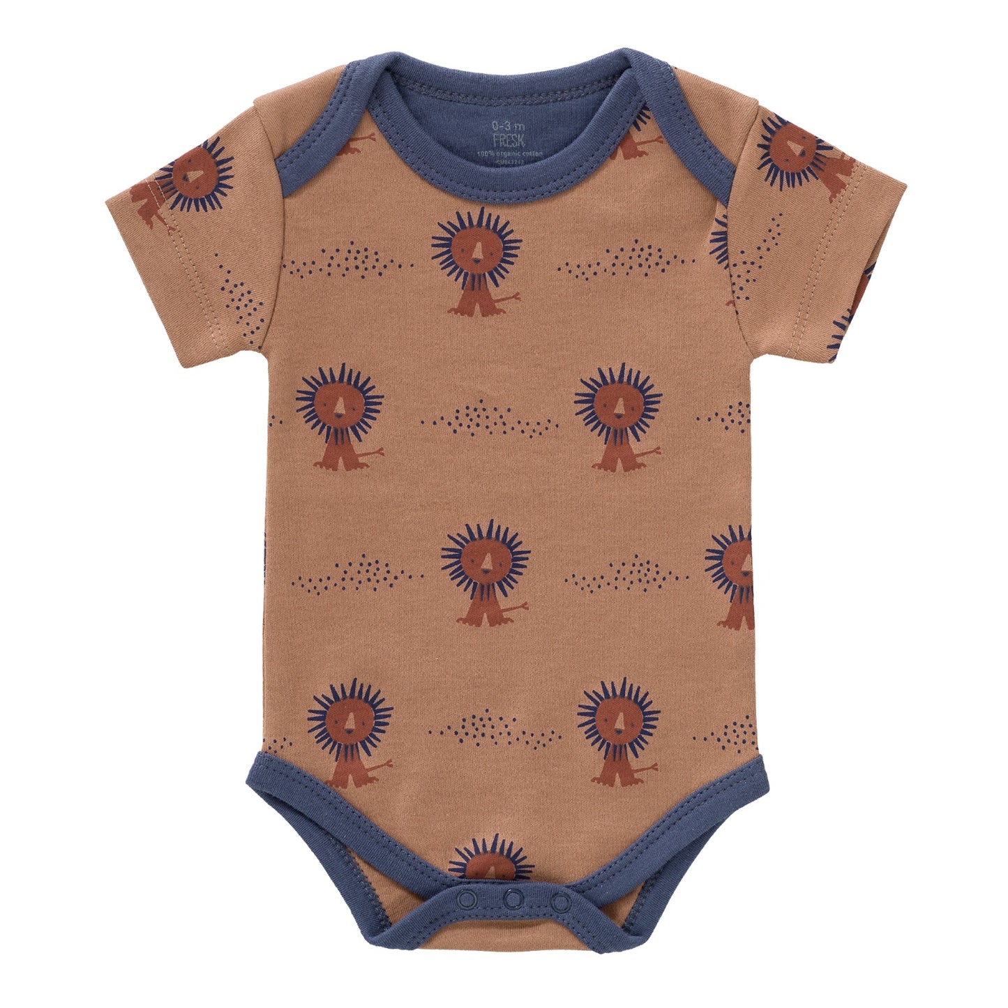 Fresk Lion | Short Sleeve Baby Body | GOTS Organic Cotton | Baby Bodysuit | Front | BeoVERDE Ireland