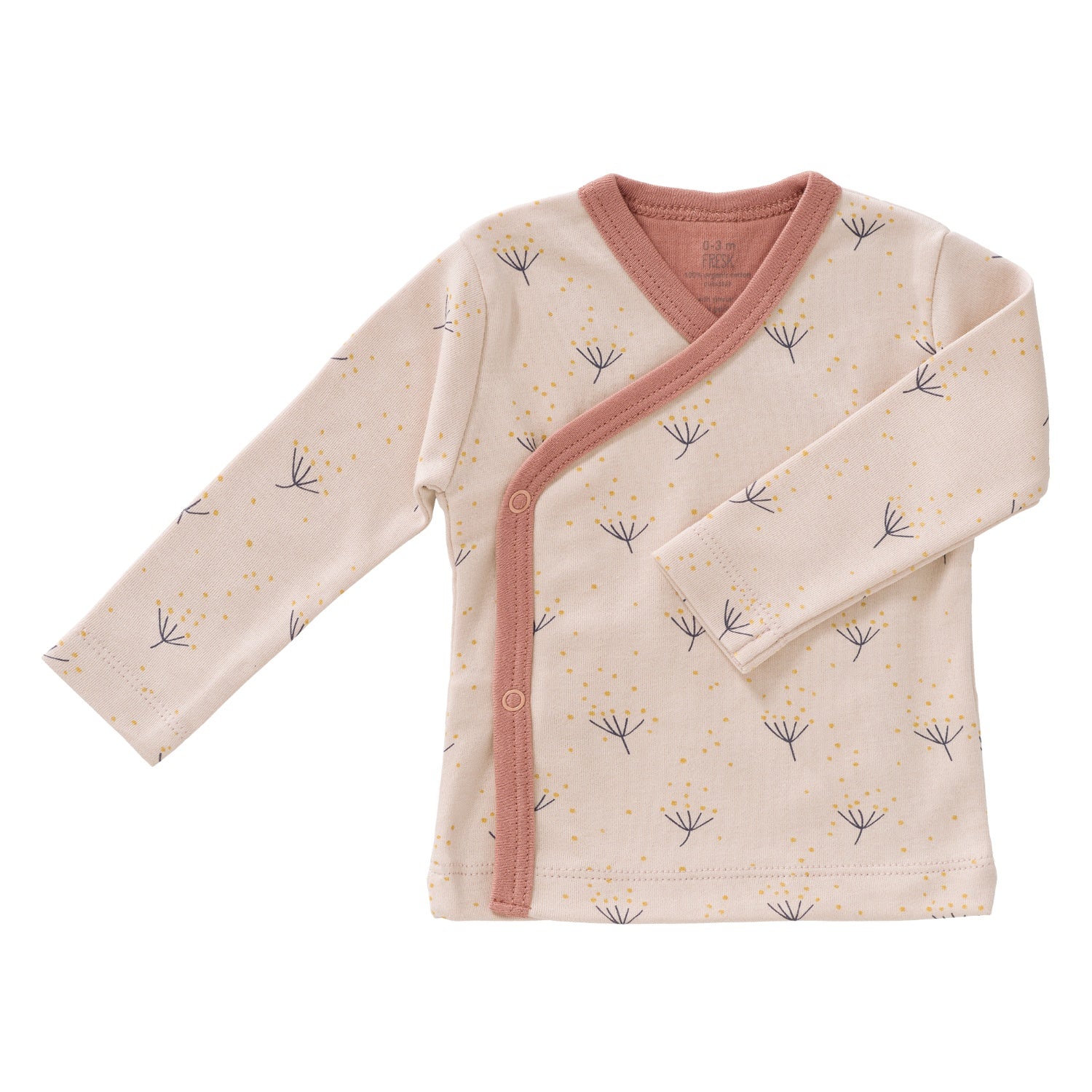 Fresk Dandelion | Long Sleeve Kimono Baby Top | GOTS Organic Cotton | Front | BeoVERDE Ireland