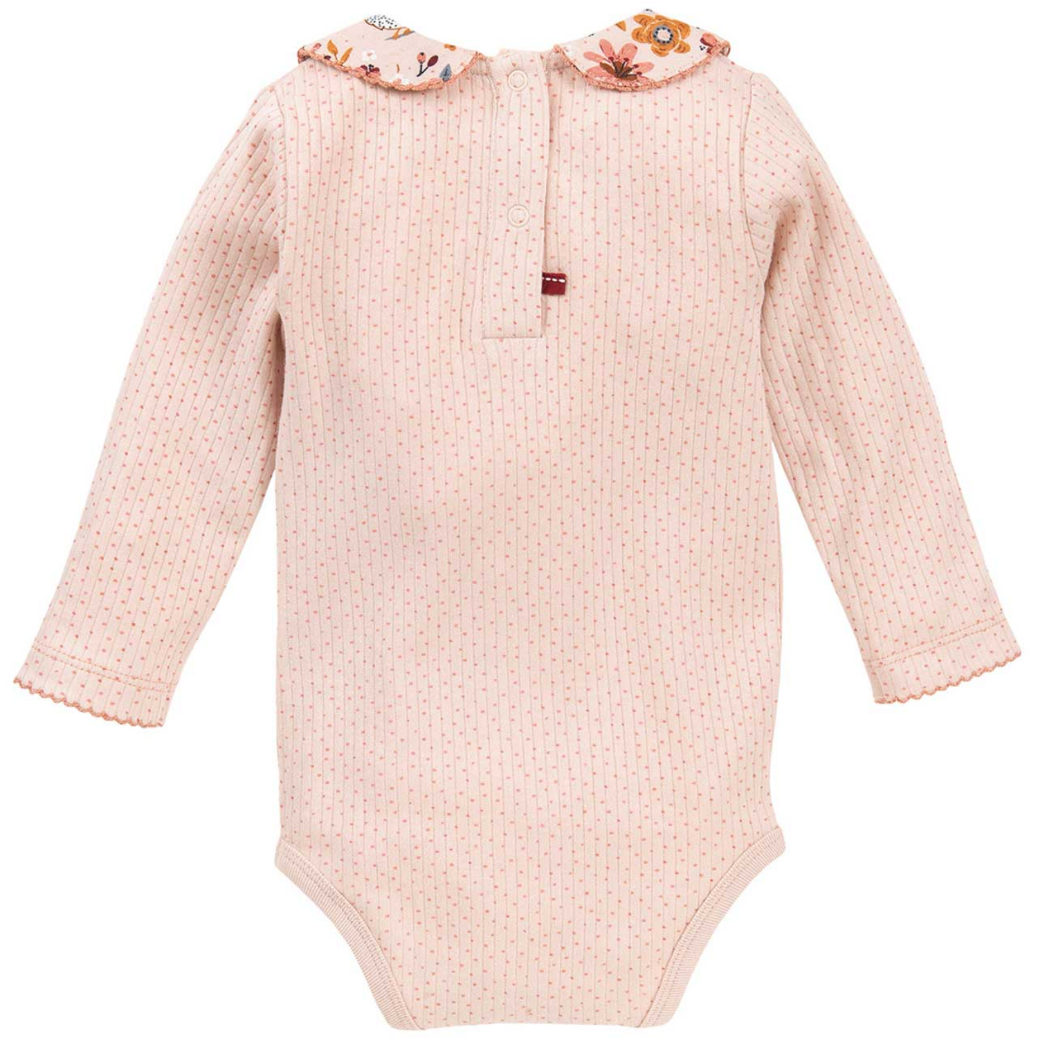 People WEAR ORGANIC Soft Rose Dots with Collar | Long Sleeve Body | GOTS Organic Cotton | Baby Bodysuit | Back | BeoVERDE Ireland