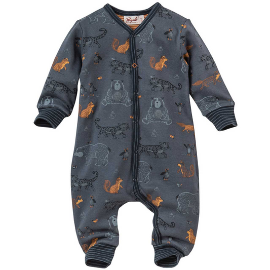 People WEAR ORGANIC Wild Animals | Babygrow Sleepsuit | GOTS Organic Cotton | Front | BeoVERDE Ireland