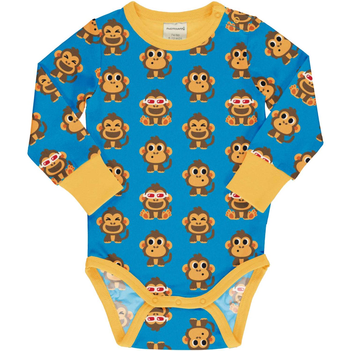 Monkey | Long Sleeve Baby Bodysuit | GOTS Organic Cotton