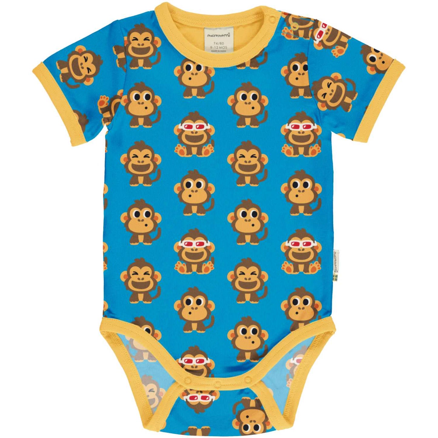 Monkey | Short Sleeve Baby Bodysuit | GOTS Organic Cotton