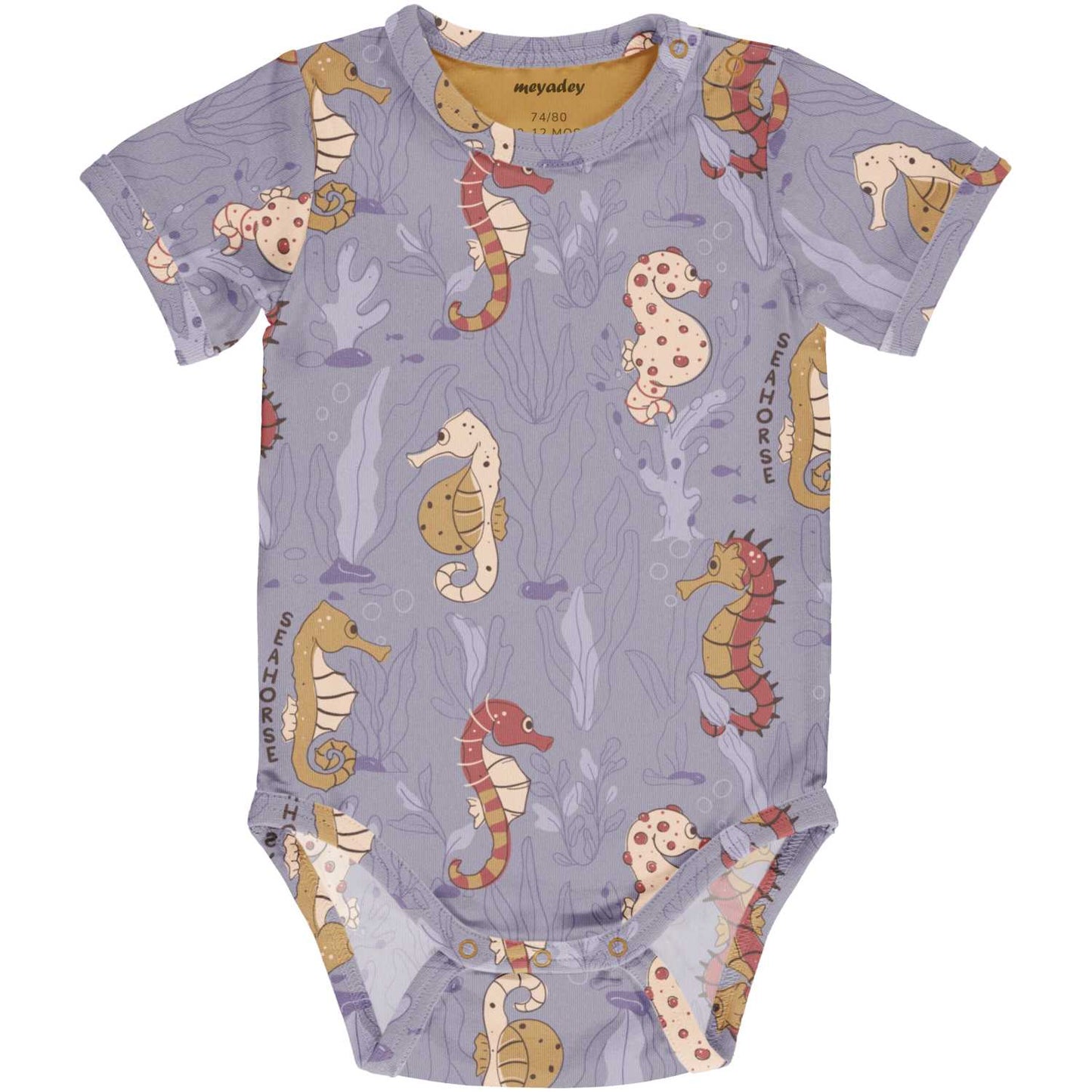 Savvy Seahorse | Short Sleeve Baby Bodysuit | GOTS Organic Cotton