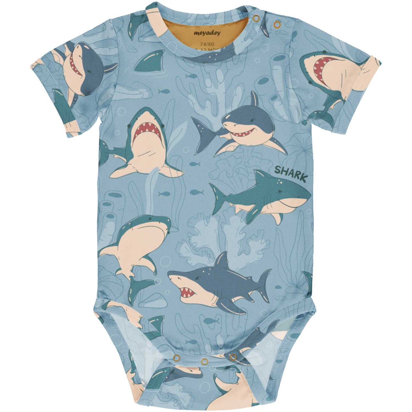 Shark Remark | Short Sleeve Baby Bodysuit | GOTS Organic Cotton