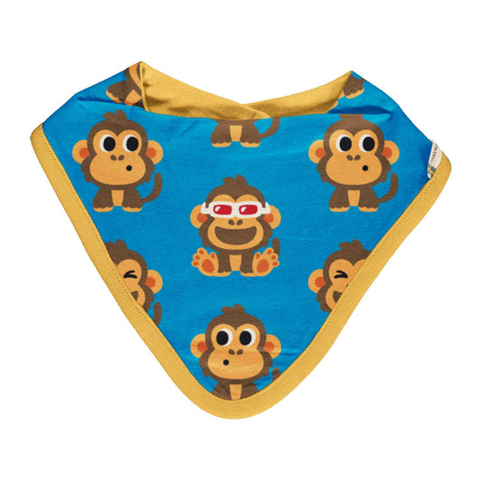 Maxomorra Monkey Dribble Bib | GOTS Organic Cotton | Front | BeoVERDE Ireland