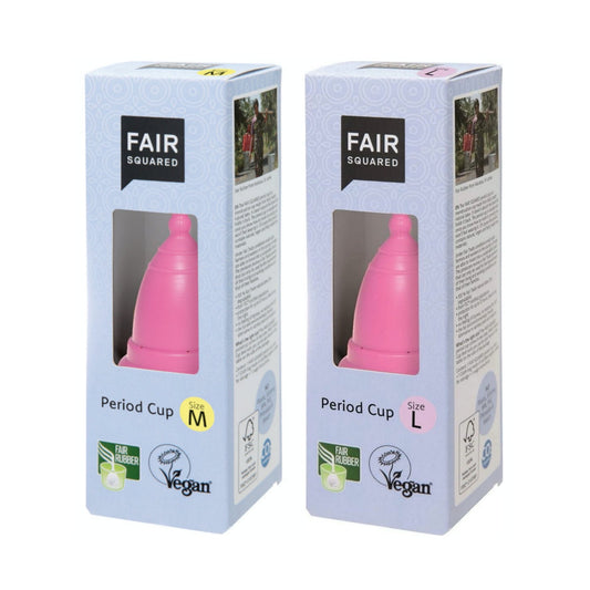 FAIR SQUARED Period Cup Pink | Fairtrade & Vegan | Size M or L | BeoVERDE.ie