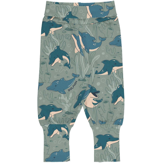 Dashing Dolphin | Baby & Toddler Rib Pants | GOTS Organic Cotton