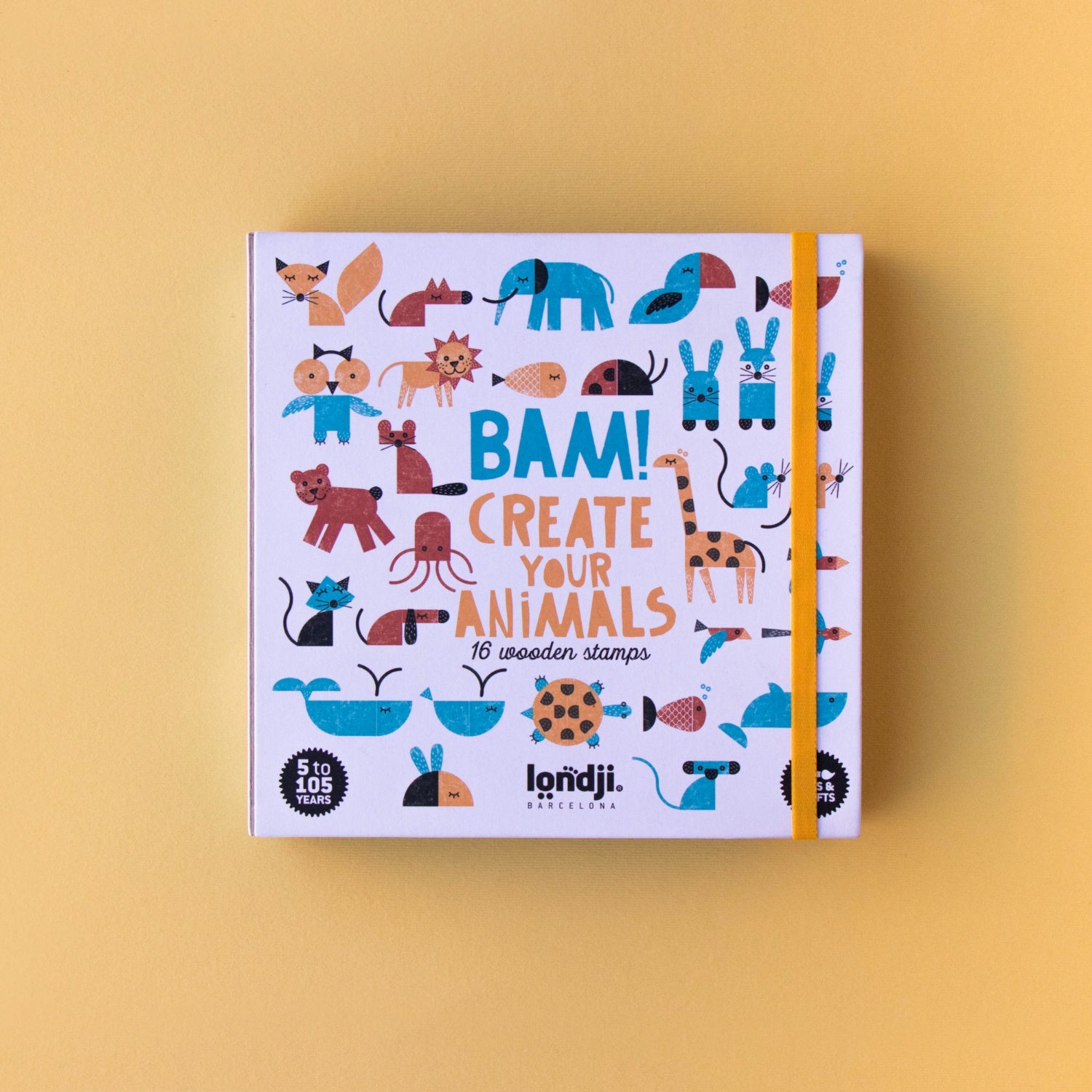 Londji BAM! ANIMALS Stamp Set | Creativity Stamp Set for Kids | Box Front | BeoVERDE.ie