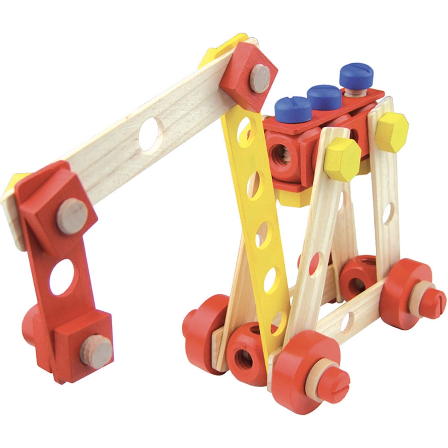 Vilac Wooden Construction Building Set ‘Batibloc’ | Educational Wooden Toy | Excarvator | BeoVERDE.ie