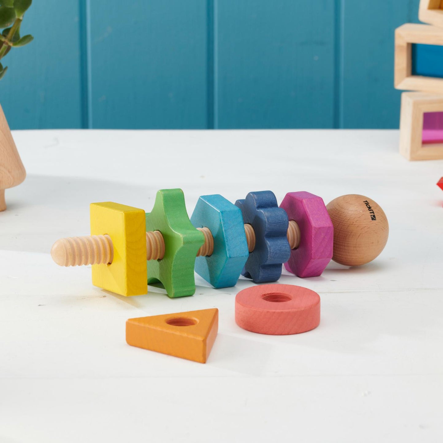Rainbow Wooden Shape Twister | Open-Ended Toys