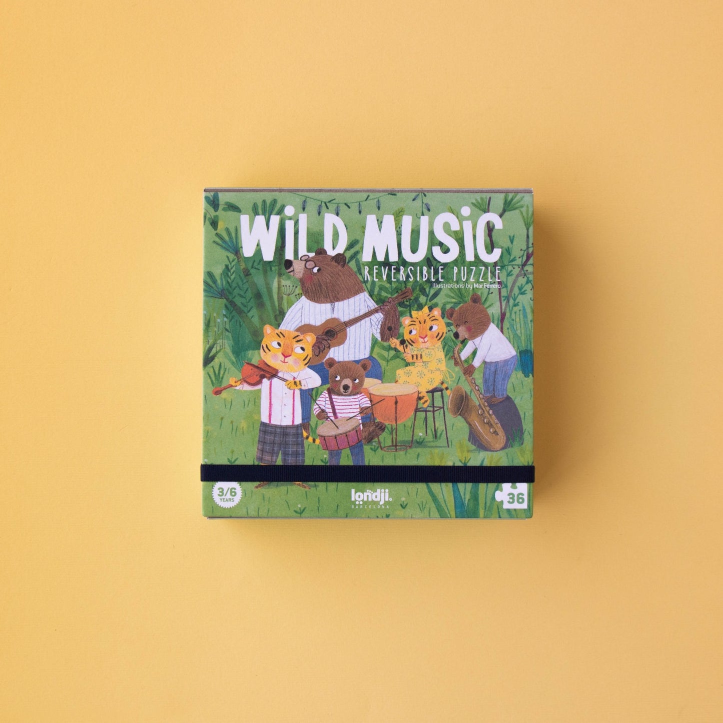 Londji WILD MUSIC Reversible Jigsaw Puzzle | Perfect Jigsaw Puzzle for Kids 3 Years and Older | Box Front | BeoVERDE.ie