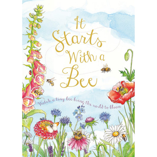 It Starts with a Bee: Watch a Tiny Bee Bring the World to Bloom | Hardcover | Children's Book on Nature